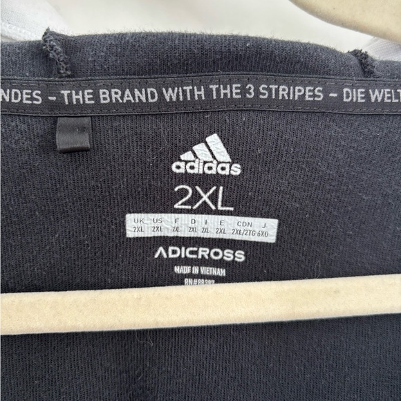 Adidas Adicross Sweatshirt Hoodie Men 2XL Half Zip-Up Black White - Picture 7 of 12